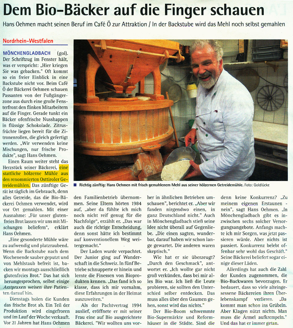 Backerei Ohmen mit Osttiroler Getreidemühlen Green